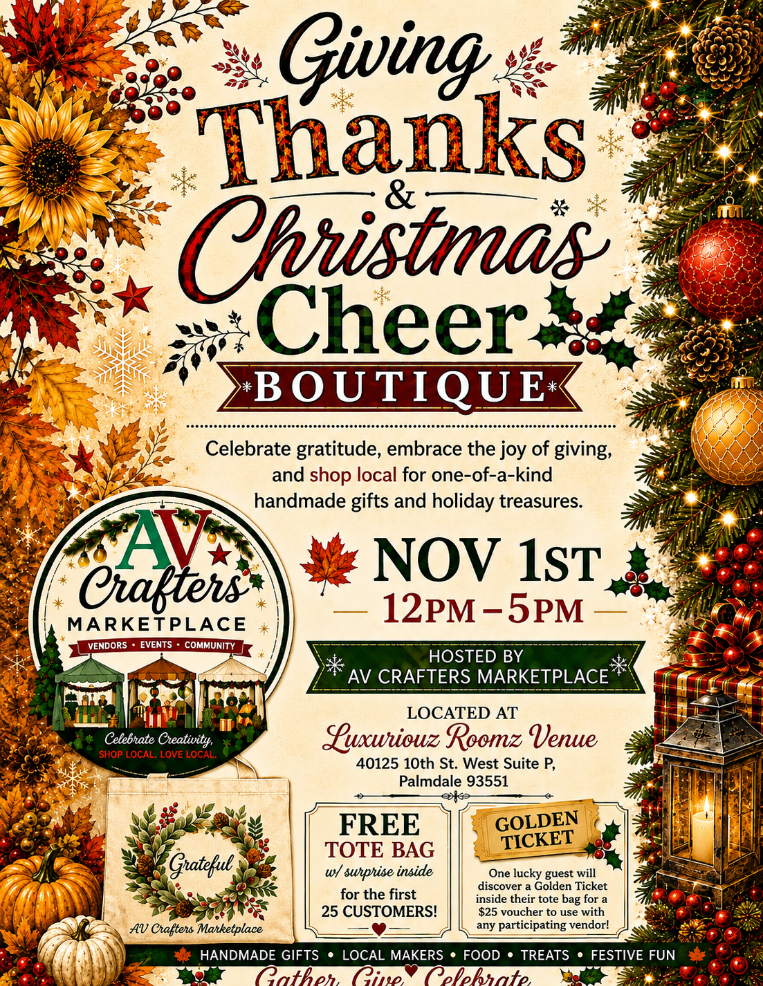 Giving Thanks & Christmas Cheer Boutique - Nov 1st